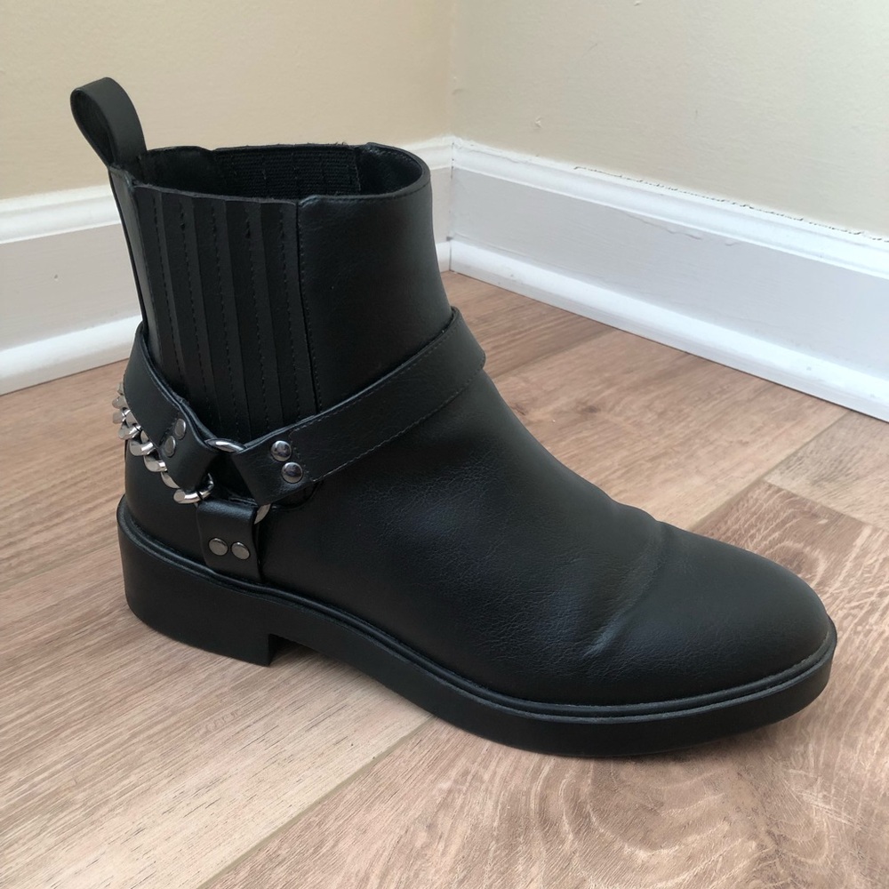 H&M Faux Leather Biker Boots Size 8.5